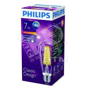 Лампа светодиодная LED 7(70)Вт Е27 2700К ST64 прозрачная винтажная колба дим филамент (929001228608)