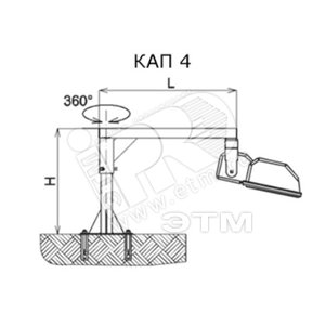 Кронштейн КАП-42 настенный черный структура H=0.5 L=1.0 - Alfresco