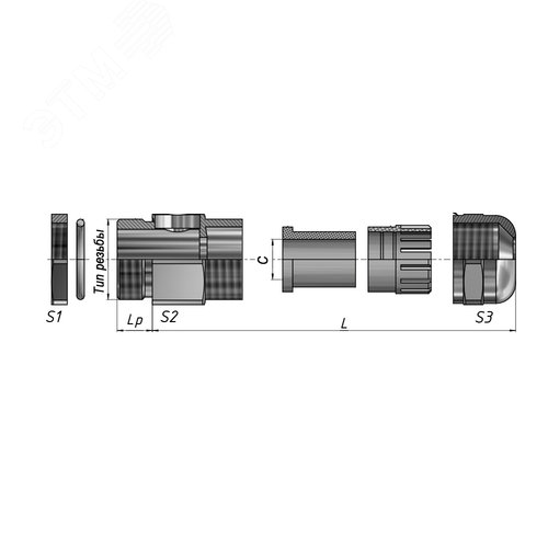 Ввод кабельный ВКД-ЛР-М16-6,5-L8 IP68 ГОФРОМАТИК - фото 3