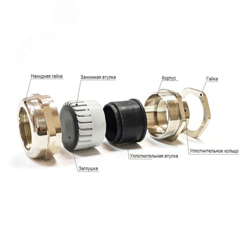 Ввод кабельный G1-1/2 латунный УТ1,5 IP68 (d кабеля 32-38 мм) ГОФРОМАТИК 2