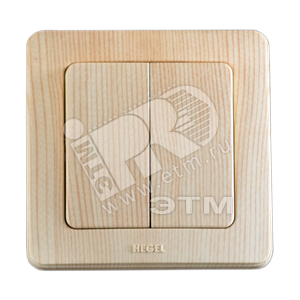 Выключатель двухклавишный скрытый сосна 16А