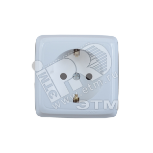 Розетка открытой установки, одноместная, с заземляющим контактом, с монтажной пластиной, цвет белый | РА16-115 | HEGEL