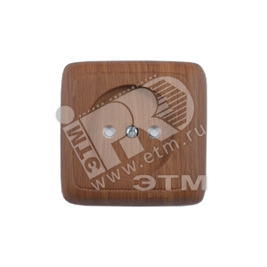 Розетка открытой установки, одноместная, со шторкой, с монтажной пластиной, цвет дуб | РА16-106-05 | HEGEL