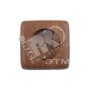 Розетка открытой установки, одноместная, с заземляющим контактом, с монтажной пластиной, цвет дуб | РА16-115-05 | HEGEL