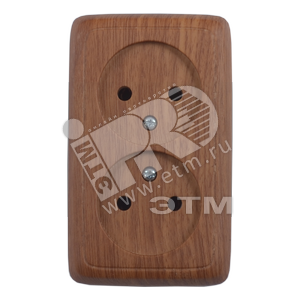 Розетка открытой установки, двухместная, с монтажной пластиной, цвет дуб | РА16-145-05 | HEGEL