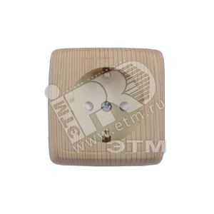 Розетка наружная с заземлением с изоляционной пластиной со шторками сосна