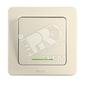 Выключатель одноклавишный скрытый с индикацией слоновая кость 16А