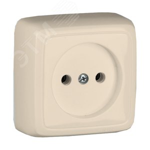 Розетка наружная со шторками с изоляционной пластиной слоновая кость