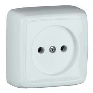Розетка наружная с изоляционной пластиной белая