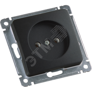 MASTER Розетка одноместная скрытой установки, в рамку, черный