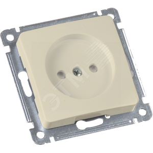 MASTER Розетка одноместная со шторками, скрытой установки, в рамку, слоновая кость