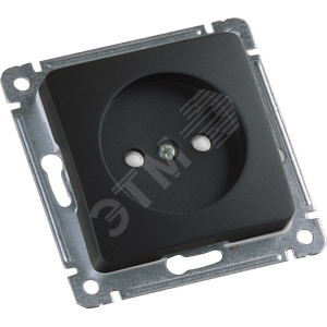 MASTER Розетка одноместная со шторками, скрытой установки, в рамку, черный