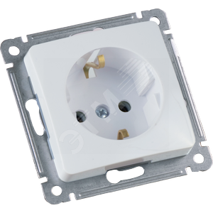 MASTER Розетка скрытая с заземлением белая в рамку