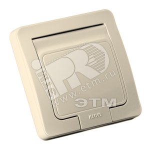 Розетка скрытая с заземлением IP44 слоновая кость