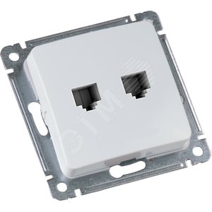 MASTER Розетка компьютеная и телефонная скрытой установки, в рамку, белый