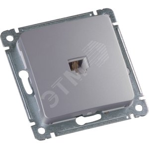 MASTER Розетка телефонная скрытой установки, в рамку, серебро