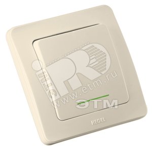 Переключатель одноклавишный скрытый с индикацией слоновая кость 10А