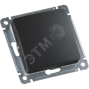 Выключатель одноклавишный, скрытой установки, в рамку, черный