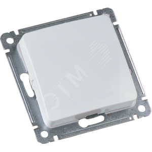 Выключатель одноклавишный, скрытый, белый 10Ав рамку