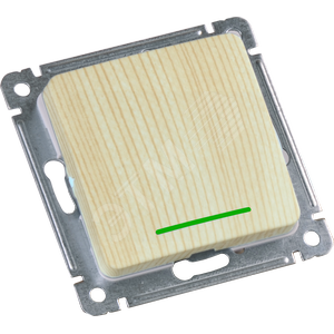 Выключатель одноклавишный, с индикацией, скрытой установки, в рамку, сосна