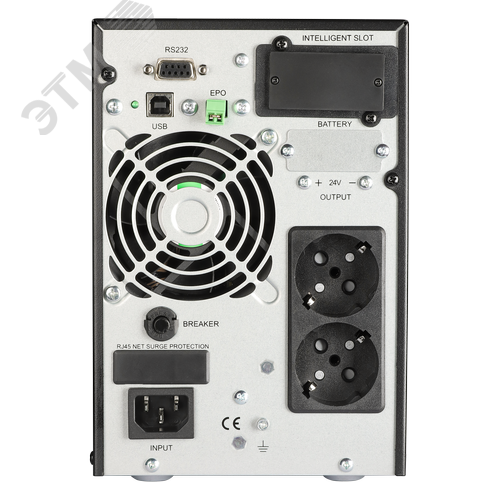 Источник бесперебойного питания Online 1000 ВА/900 Вт, 1Ф/1Ф, Tower, без АКБ, USB, RS 232, SNMP, EPO, ЖК-дисплей, Schuko x 2 - фото 3