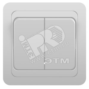 Выключатель двухклавишный CLASSIC, скрытый, белый (2023) (1151396) - Powerman