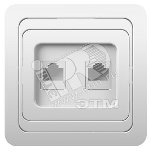 CLASSIC Розетка телефонная двойная СП 6P 4C (1151430) - Powerman
