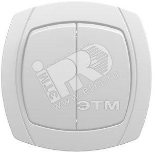 OVAL Выключатель двухклавишный скрытый белый 10А (6023) (1152410) - Powerman
