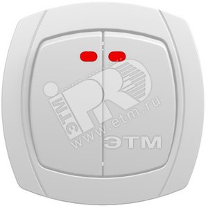 OVAL Выключатель двухклавишный скрытый белый с индикацией 10А (6123) (1152416) - Powerman