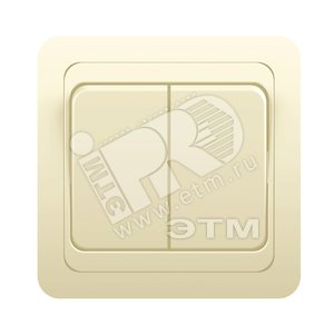 CLASSIC Выключатель двухклавишный скрытый бежевый 10А (2023) (1156495) - Powerman