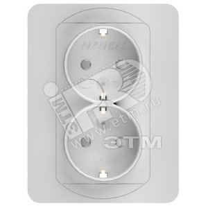 SUNNY Розетка двойная СП 16А 250В с заземлением с шторками - Powerman