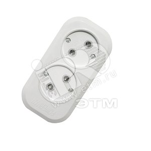 Розетка-колодка 2 места без заземления 10А У10-8022S-2 - Powerman
