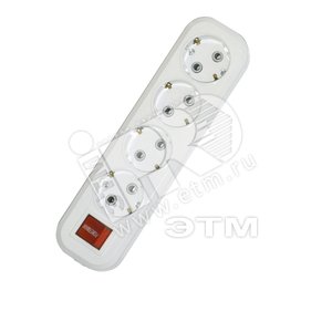 Розетка-колодка 4-х мест. с/з с выкл. 16А У10-8028F-4 - Powerman