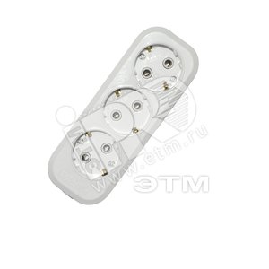 Розетка-колодка тройная с заземлением 16А У10-8028S-3 - Powerman