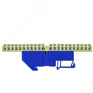 Шина нулевая 63.20 изолятор на DIN-рейку латунь 3