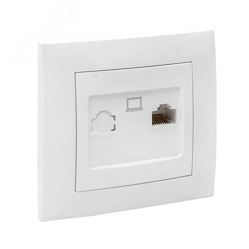 Валенсия розетка компьютерная RJ-45 1-местная белая - фото 2