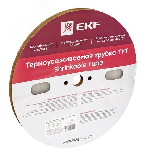 Термоусаживаемая трубка ТУТ 8/4 прозрачная рулон PROxima - EKF