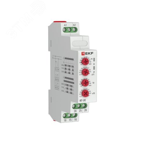Реле времени RT-2C (2 регулир. порога времени, 2 исп. конт.) PROxima - EKF