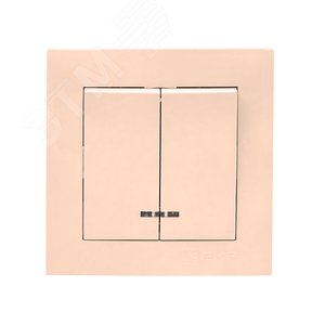 Валенсия выключатель 2-кл. 10А кремовый с индикатором