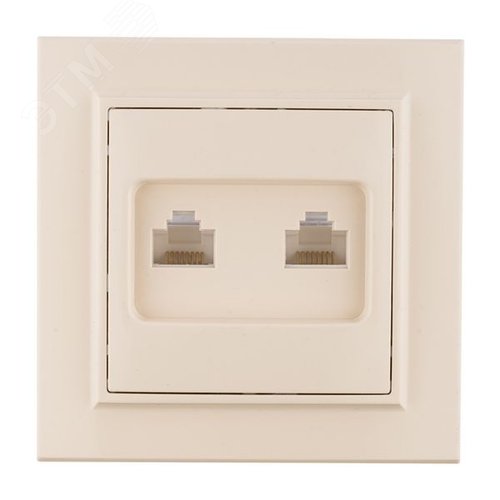 Розетка RJ-45 Минск двухместная СП бежевая - EKF
