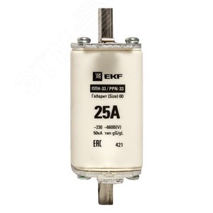 Вставка плавкая ППН-33 160/25А габарит 00 2