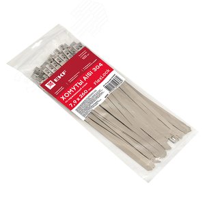 Хомут AISI 304 из нержавеющей стали, 7.9x260 (100 шт.) FlexLock PROxima (plc-fl-tss-304-7.9x260) 2