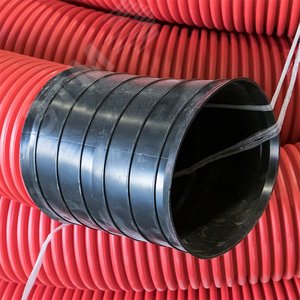 Труба гофрированная двустенная ПНД d 160 с зондом (50 м) красная PROxima 2