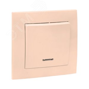 Валенсия выключатель 1-кл. 10А кремовый с индикатором 2