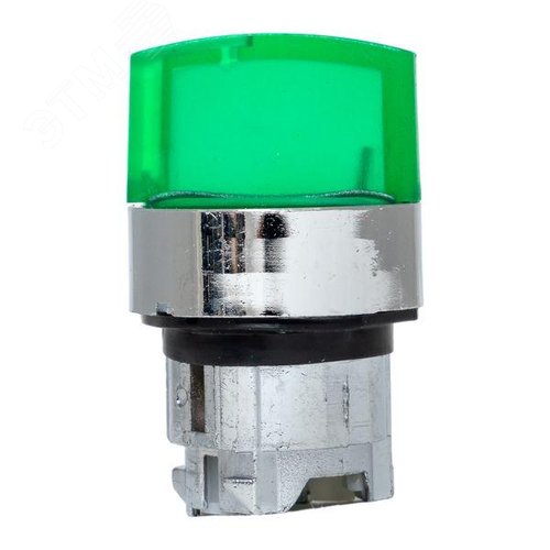 Механизм переключателя исполнительный XB4 зеленый на 2 положения возвратный без фиксации с подсветкой с короткой ручкой PROxima 3