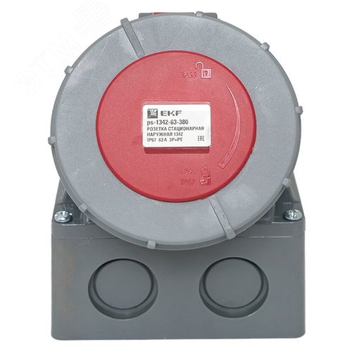 Розетка стационарная наружная 1342 3Р+РЕ 63А 380В IP67 PROxima - фото 2