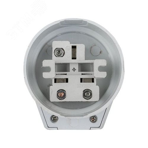 Разъем РШ-ВШ 32А 250В 2P+PE(ОУ) пластиковый белый Simple - фото 2