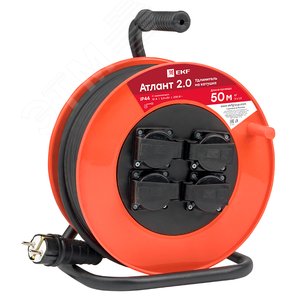 Удлинитель на катушке 'Атлант 2.0' 4 гнезда 50м с заземлением КГ 3x1.5 16А/3.5кВт IP44 PROxima