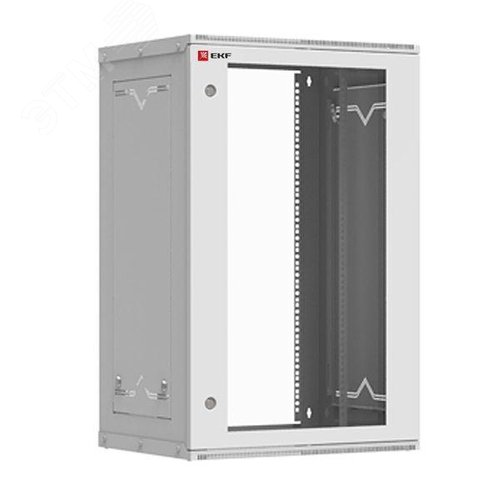 Шкаф телекоммуникационный настенный разборный 18U (600х450) дверь стекло, Astra A серия EKF Basic (ITB18G450D) - EKF