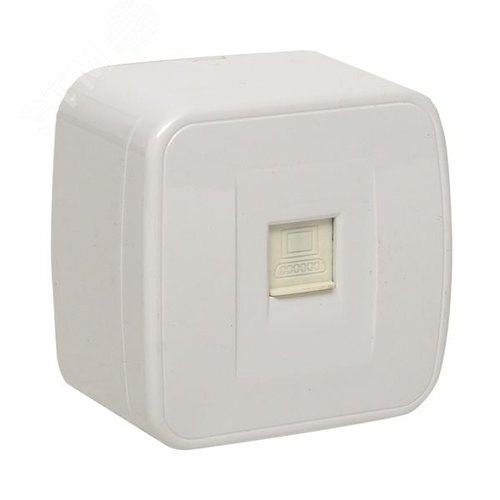 Розетка Минск RJ-45 1-местная ОП 1А 120В белая - EKF